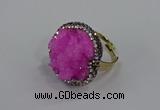 NGR1003 26mm - 28mm coin druzy quartz rings wholesale