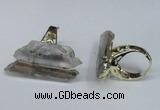NGR119 12*35mm - 15*40mm faceted nuggets white crystal rings