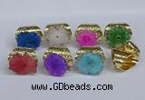 NGR390 18*25mm - 22*28mm freeform druzy agate gemstone rings
