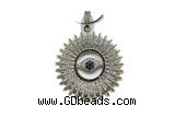 Pend108 35mm copper pendant pave zirconia gold plated