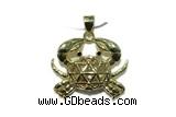 Pend138 20*25mm copper crab pendant gold plated