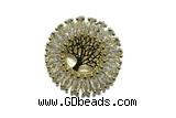 Pend145 24mm copper pendant pave zirconia gold plated