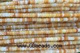 ROND232 15 inches 2.5*4mm faceted heishi yellow aventurine beads