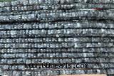 ROND235 15 inches 2.5*4mm faceted heishi black labradorite beads