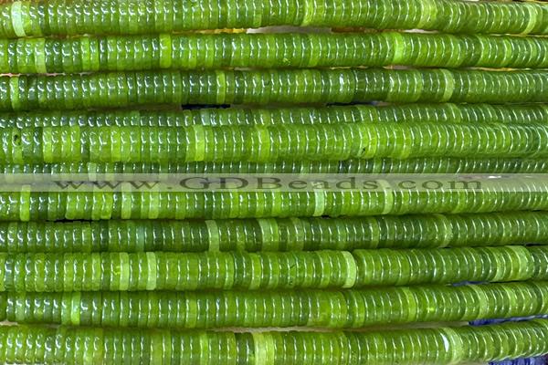 ROND261 15 inches 1.5*6mm heishi jade gemstone beads