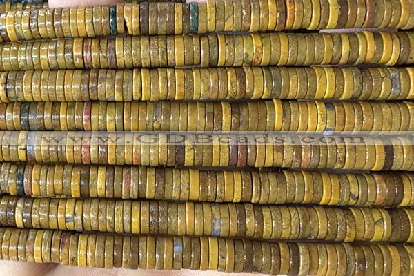 ROND268 15 inches 1.5*6mm heishi jasper gemstone beads