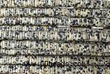 ROND276 15 inches 1.5*6mm heishi sesame jasper beads