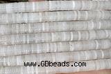 ROND290 15 inches 2*8mm heishi white jade gemstone beads