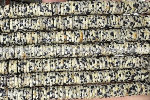 ROND292 15 inches 2*8mm heishi sesame jasper beads