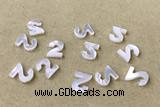Shel03 8*10mm Natural White Shell Number Pendant