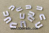 Shel35 8*10mm Natural White Shell Alphabet Letter Pendant