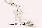 Silv136 21*28mm 925 Sterling Silver Shoes Pendant Enamel Plated