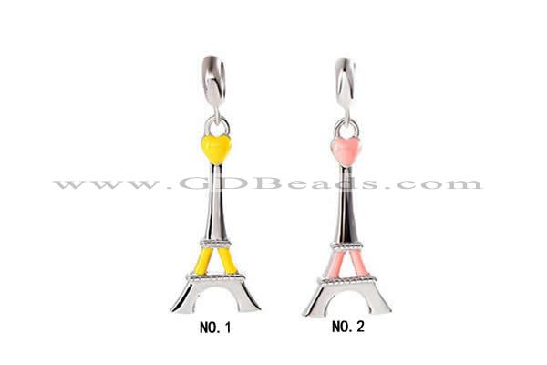 Silv143 11.2*30.5mm 925 Sterling Silver Pendant Enamel Plated