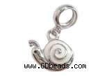 Silv160 10.8*16.5mm 925 Sterling Silver Snail Pendant Enamel Plated