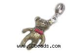 Silv161 11*26.5mm 925 Sterling Silver Bear Pendant Enamel Plated