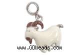 Silv168 17.3*23.2mm 925 Sterling Silver Sheep Pendant Enamel Plated