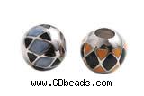 Silv179 11*12mm 925 Sterling Silver Beads Enamel Plated