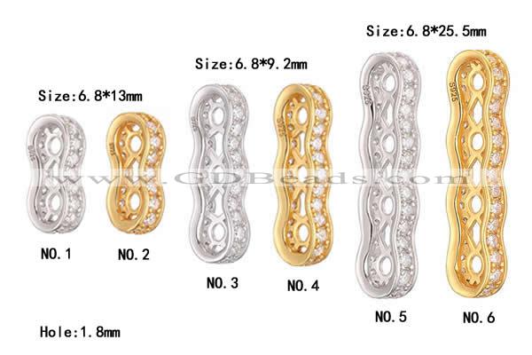 Silv88 6.8*13mm – 6.8*25.5mm Cubic Zirconia Micro Pave 925 Sterling Silver Plated