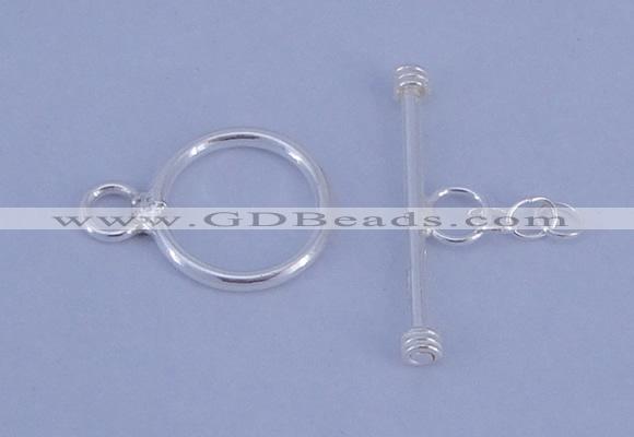SSC08 5pcs 10mm donut 925 sterling silver toggle clasps