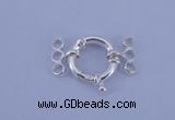 SSC212 5pcs three-strand 14.5mm sterling silver spring rings clasps