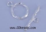 SSC24 5pcs 16mm donut 925 sterling silver toggle clasps