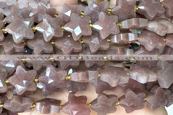 STAR47 15 inches 14mm faceted star jade gemstone beads