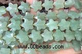 STAR51 15 inches 14mm faceted star green aventurine beads