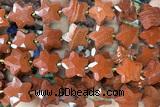 STAR62 15 inches 14mm faceted star red jasper beads