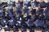 STAR64 15 inches 14mm faceted star blue glodstone beads