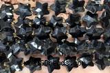 STAR65 15 inches 14mm faceted star black onyx beads
