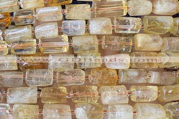 TUBE113 15 inches 6*11mm - 8*14mm faceted tube citrine beads