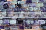 TUBE116 15 inches 6*11mm - 8*14mm faceted tube fluorite beads