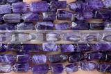 TUBE117 15 inches 6*11mm - 8*14mm faceted tube amethyst beads