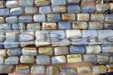 TUBE118 15 inches 6*11mm - 8*14mm faceted tube blue calcite beads