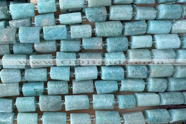 TUBE119 15 inches 6*11mm - 8*14mm faceted tube amazonite beads